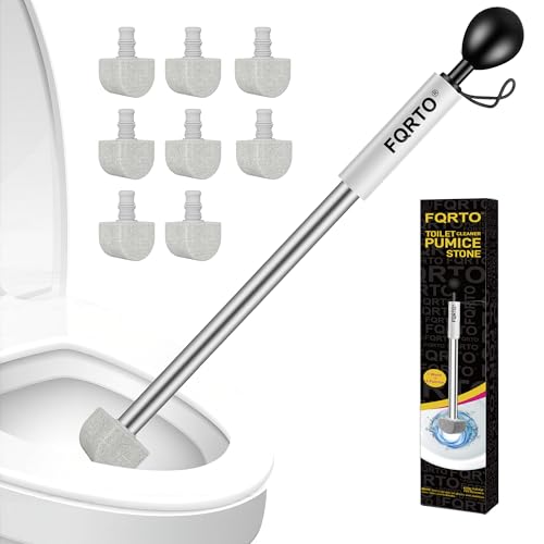 17" Pumice Stone Toilet Bowl Cleaner, 8 Heads – Non-Scratch - color: Grey
