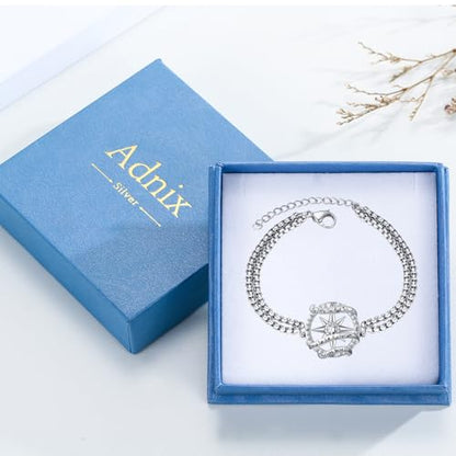 Compass Bracelet/Urn for Women 925 Sterling Silver Compass Bracelet for Graduation Cetic/Birthstone Jewelry Bracelet for Women - style: B04-April