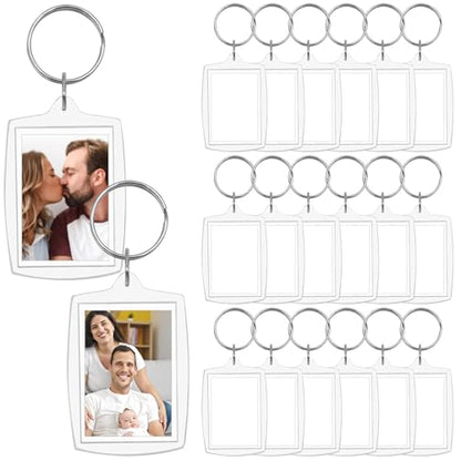 15/20 Pack Acrylic Photo Frame Keychain, Personalized Customizable Keychains, Clear Picture Keychain as Gift - color: 2.16"x 1.57"(20pack)