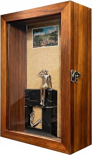 11 x 17 Extra Deep Shadow Box, 5-Inch Exterior Depth,Golden Yellow | Solid wood, 4-inch deep interior, hinged door, metal latch; for bouquets, photos, tickets, pet keepsakes and wedding mementos - color: Golden Yellow