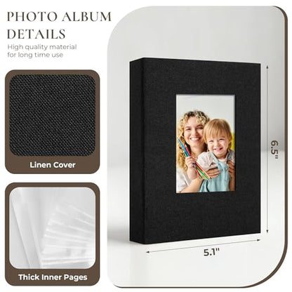Vienrose 4x6 Mini Photo Album, 2 Pack, 52 Photos, Black - color: Black, size: 4x6 26 Pockets