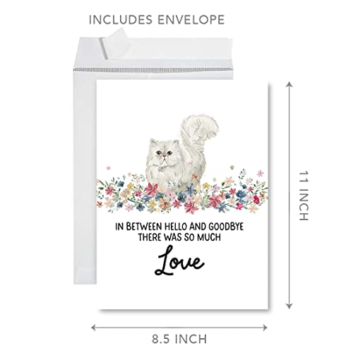 Andaz Press Jumbo Pet Sympathy Card with Envelope, Sorry For Your Loss Card, Persian Cat, Loss Of Pets, Cat Grief Bereavement Card with Big Blank Space to Send to Friends, Family, 8.5" x 11", 1-Pack - color: Persian Cat