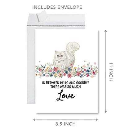 Andaz Press Jumbo Pet Sympathy Card with Envelope, Sorry For Your Loss Card, Persian Cat, Loss Of Pets, Cat Grief Bereavement Card with Big Blank Space to Send to Friends, Family, 8.5" x 11", 1-Pack - color: Persian Cat