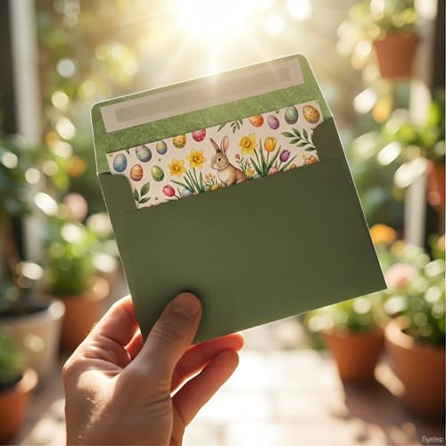 30 Sets A7 Cards & Envelopes 5x7, Sage Green & Cream White Folded Cards - color: Sage Green, size: 30 Pack A7 (5.31x7.28in) Cards and Envelopes