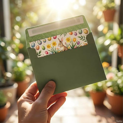 30 Sets A7 Cards & Envelopes 5x7, Sage Green & Cream White Folded Cards - color: Sage Green, size: 30 Pack A7 (5.31x7.28in) Cards and Envelopes