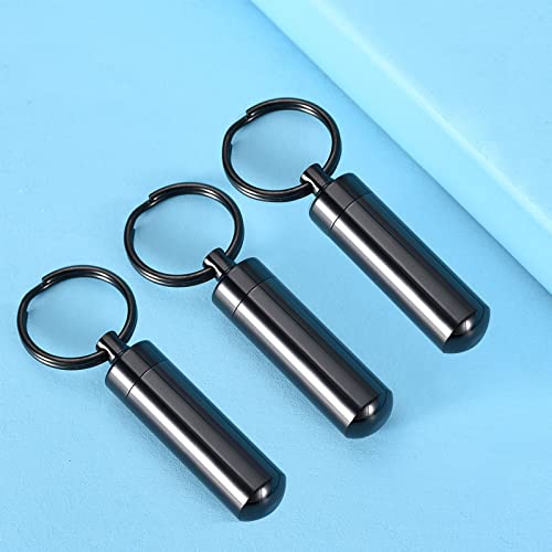 RIPFEVURN 3 Pack Cremation Jewelry Cylinder Urn Keychain for Ashes for Women Men Memorial Keepsake Pendant