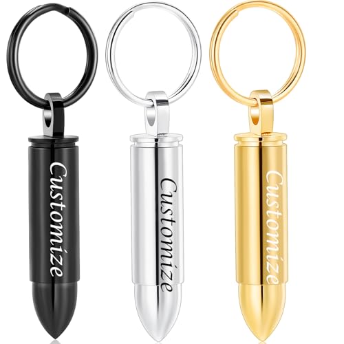 Cremation Jewelry Cylinder Urn Keychain for Ashes for Women Men with Glass Vial Keepsake Ashes Pendant Deer Memorial Jewelry - color: Customize
