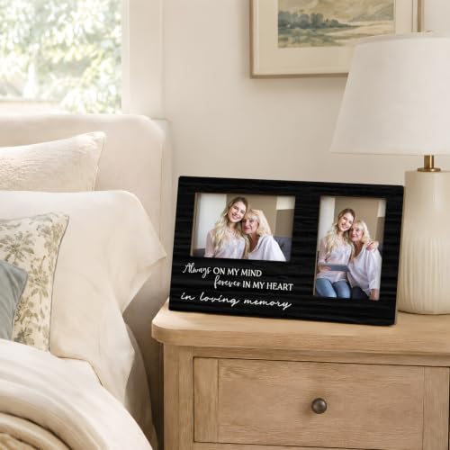 Memorial Double Picture Frame 4x6, In Loving Memory Two Photo Frame - color: color-9