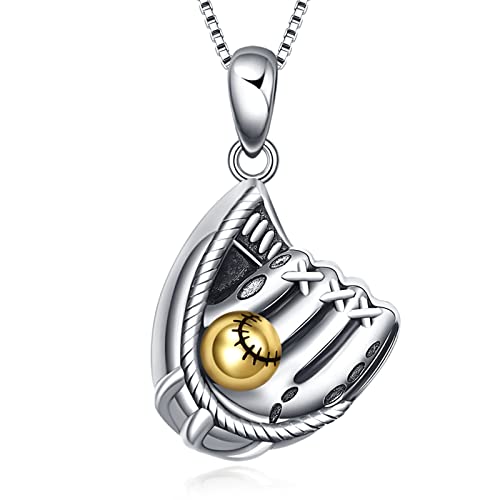WINNICACA Silver Cremation Urn Necklaces for Ashes of Loved Ones - style: Baseball Glove Urn