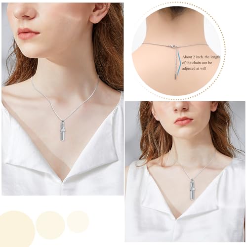 Oinsi Car Charm & Cylinder Urn Necklace for Ashes Stainless Steel Tube Cremation Urn Jewelry Necklace for Ashes Memorial Keepsake Gifts - color: Style-C
