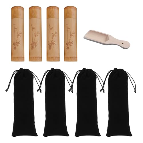 Biodegradable Bamboo Scattering Urn for Human Ashes | Bamboo Spreading Cremation Tube Urns,Keepsake Urn and Black Velvet Bag for Male Women Pet Dog Cat Ashes