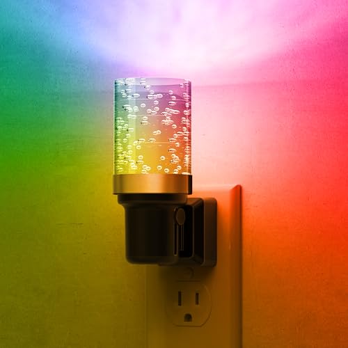 L LOHAS LED Night Light, Dimmable Night Lights Plug into Wall - color: Bubble-RGB, size: 1 Pack