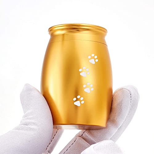 2.67 Inches Small Urns for Pet Ashes,Small Dog Urns for Ashes - color: Gold