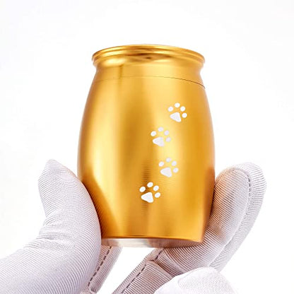 2.67 Inches Small Urns for Pet Ashes,Small Dog Urns for Ashes - color: Gold