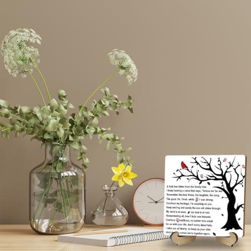 A Limb Has Fallen from The Family Tree Sympathy Wooden Plaque with Stand - color: In Loving Memory