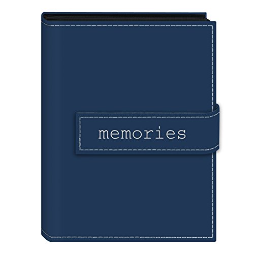 Pioneer Photo Albums EXP-57/BM 36-Pocket 5 by 7-Inch Embroidered "Memories" Strap Sewn Leatherette Cover Photo Album, Mini, Blue - size: 8.25inchesx6.125inchesx0.75inches