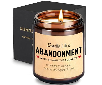 Smells Like Abandonment Candle, Moving Away Gift, Coworker Goodbye Gifts - color: Smells Like Abandonment