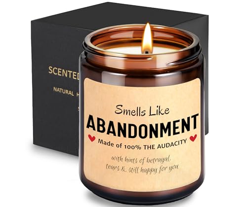 Smells Like Abandonment Candle, Moving Away Gift, Coworker Goodbye Gifts - color: Smells Like Abandonment