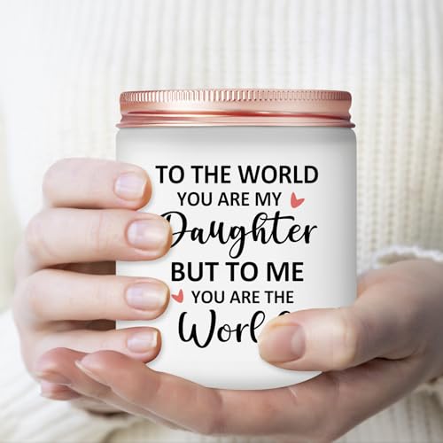 Daughter Birthday Gifts - Valentines Day Mothers Day Christmas Gift for Daughter from Mom, Dad - Lavender Scented Candle - color: Daughter Gifts