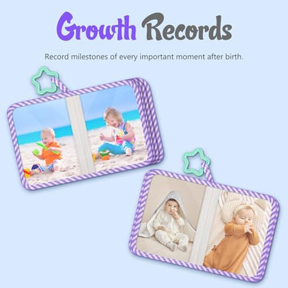 Fintie Baby Photo Album 4x6 Inch, 18 Photos My First Family Soft Album Book | For Newborn/Toddlers/Kids/Baby Shower Memory Birthday Gifts, Family Tree, First Year Milestones Keepsake, Dreamy Rainbow - color: Dreamy Rainbow