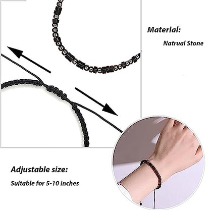 Hug from Heaven Morse Code Bracelet - Until We Meet Again, Black Hematite Beads for Men and Women - color: Until we meet again(Black)