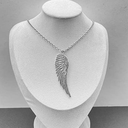 Angel Wings Necklace for Women Silver Stainless Steel Chain Jewelry