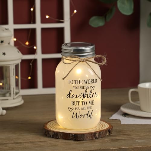 Birthday Gifts for Daughter from Mom - 30 oz Large Mason Jar Night Light | Daughter Birthday Gifts from Mom and Dad, Wedding Blessing Gift, Graduation Gift for Daughters Adult - color: daughter