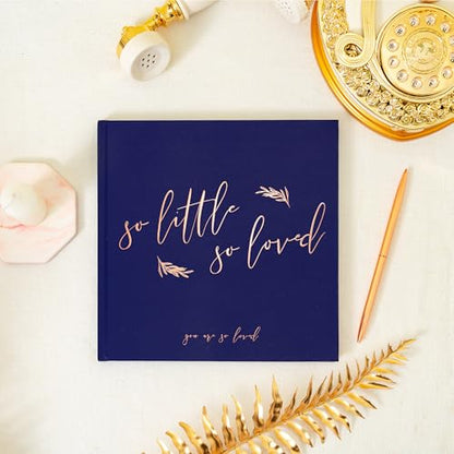 Calculs So Little So Loved Baby Shower Guest Book, Blue - color: Blue & Rose Gold