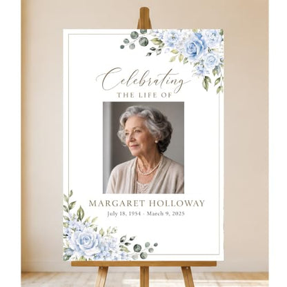 Personalized Funeral Celebration Of Life Welcome Sign #10 - color: Style 10