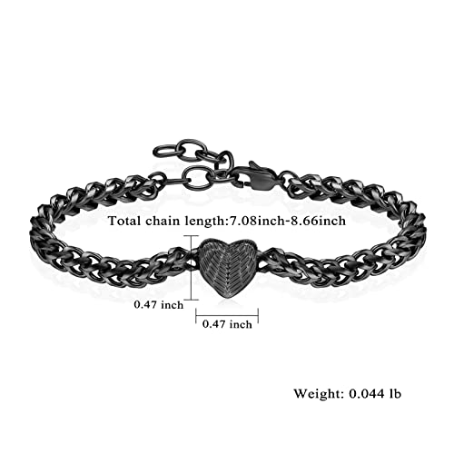 Heart Urn Link Bracelet for Ashes for Women Stainless Steel Cremation Jewelry Adjustable Keepsake Bangle Memorial Gift - color: B