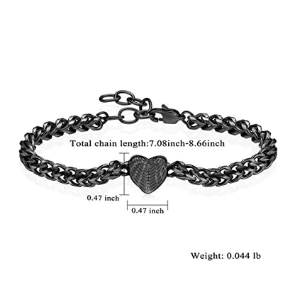 Heart Urn Link Bracelet for Ashes for Women Stainless Steel Cremation Jewelry Adjustable Keepsake Bangle Memorial Gift - color: B