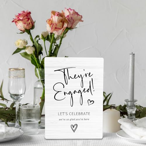 Wedding Engagement Wooden Stand,Wedding Welcome Wooden Sign Stand 5x7 Inch,Engagement Party Sign,Engagement Signs For A Party，Engagement Party Welcome Sign，They're Engaged Sign - color: wedding 011