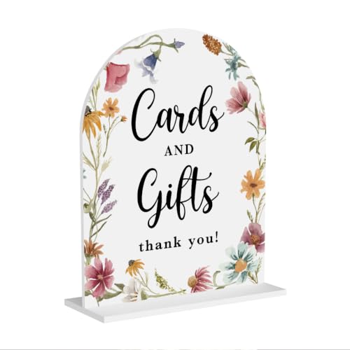 Acrylic Wedding Sign, Flower Bar Desk Decor, Flower Bar Sign for Ceremony, Modern Font Table Signs, White Wildflowers Acrylic Table Top Signs for Wedding Reception and Event Party 8x10 Inch - color: Cards and Gifts