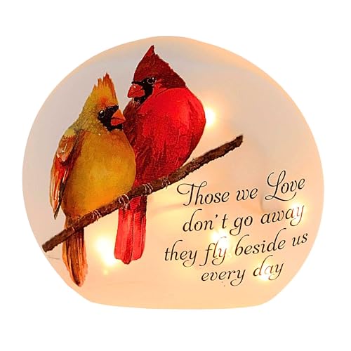 Angel Cardinals Pre-Lit Small Orb Lighted Glass Accent Cbc4261 Pair Bereavement Bird Electric Plug-in 6.25In (1Pc)