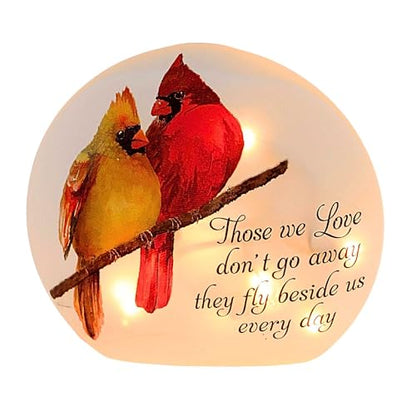 Angel Cardinals Pre-Lit Small Orb Lighted Glass Accent Cbc4261 Pair Bereavement Bird Electric Plug-in 6.25In (1Pc)
