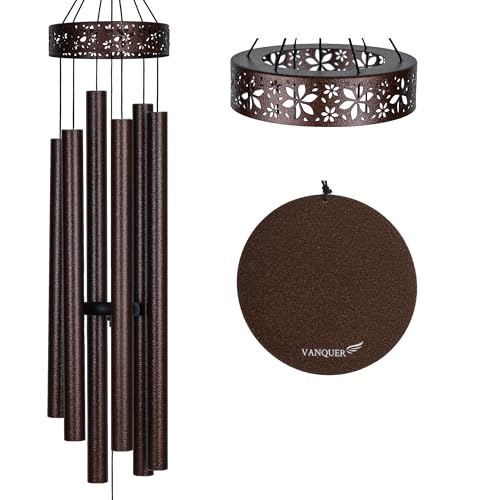 Large Wind Chimes for Outside Deep Tone - 48'' Wind Chimes Outdoor Clearance, Deep Tone Windchimes Outdoors, Memorial Gift, Sympathy Gift, Garden Patio Yard, Home Décor - size: 48" Bronze