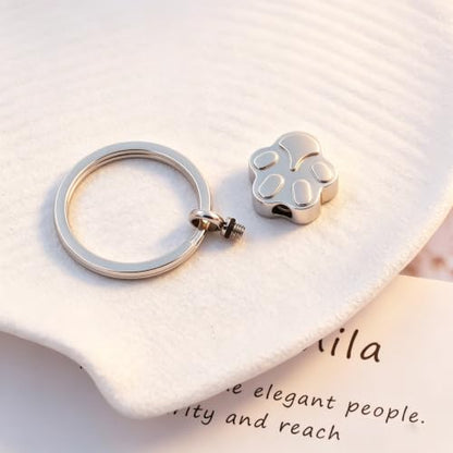 Dog Cat Paw Print Cremation Jewelry Pet Urn Necklace for Ashes Animal's Ashes Pendant Memorial Keepsake Jewelry - color: keyring