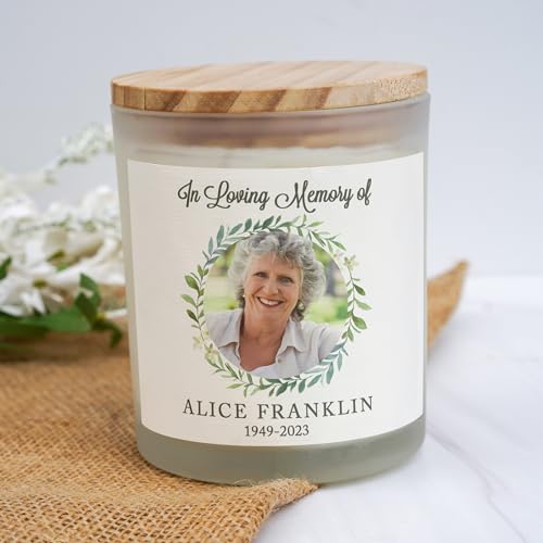 Personalized Memorial Candle Gift | Celebration of Life | Happy Heavenly Birthday | Sympathy Loss of Mother Father | Grief Sympathy and Condolence Gift for Loss of Loved One Mom Dad Brother Remebrance