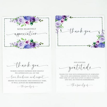 Funeral Thank You Cards with Envelopes Message Inside | 4×6 Inches 48 Pack, Sympathy Thank You Cards for Funeral Bereavement