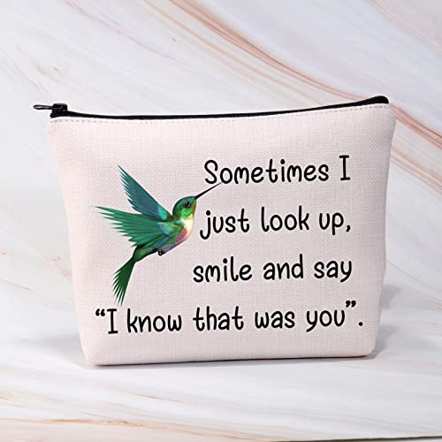 BDPWSS Hummingbird Makeup Bag Hummingbird Memorial Gift Sometimes I Just Look Up Smile And Say I Know That Was You Gift (That was you Hummingbird)
