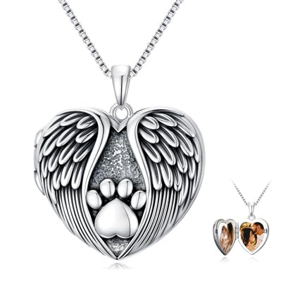 Poiuy Heart Locket Necklace for Women Photo Locket Necklace Gifts For Women | That Holds Pictures Locket Jewelry Anniversary Birthday Christmas Memento Gifts for Mom Daughter Women Girlfriend Sister - style: 05-paw print