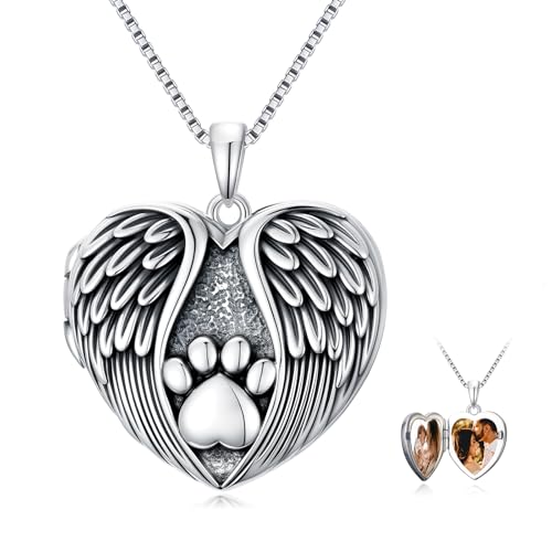 Poiuy Heart Locket Necklace for Women Photo Locket Necklace Gifts For Women | That Holds Pictures Locket Jewelry Anniversary Birthday Christmas Memento Gifts for Mom Daughter Women Girlfriend Sister - style: 05-paw print