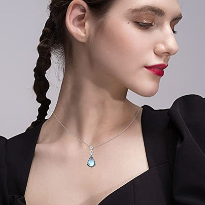 Urn Necklace for Ashes Cremation Jewelry 925 Sterling Silver Ashes Pendant Necklace Memorial Jewelry Gifts for Women Men Girls Boys - style: Celtic-A-moonstone