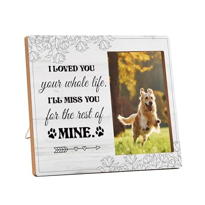 Dog Memorial Picture Frame - In Loving Memory Wood Photo Frame, Sympathy & Bereavement Gifts for Loss of Dog - I Loved You Your Whole Life Frame - Pet Remembrance Gift - style: Dog Memorial 8