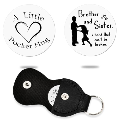 Sisadodo Pocket Hug Token Long Distance Relationship Keepsake Gifts for Son Daughter Birthday Christmas Gifts for Women Men - color: Brother and Sister