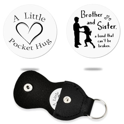 Sisadodo Pocket Hug Token Long Distance Relationship Keepsake Gifts for Son Daughter Birthday Christmas Gifts for Women Men - color: Brother and Sister