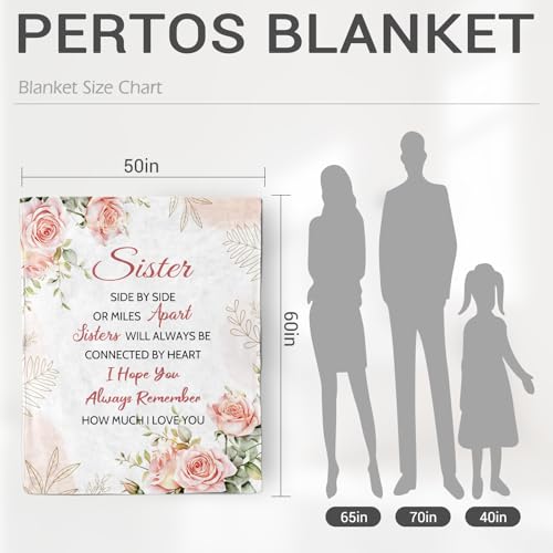 Jekeno Rose Sister Throw Blanket Gifts for Women Bestie 50"x60" - color: Pink Sister Gifts, size: 60x50 Inch