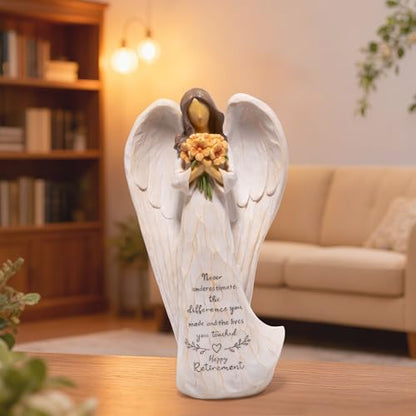 Hodao Retirement Gift Angel Figurine for Woman | Inspirational Sentiment, Hand-Painted Resin, Retirement Keepsake for Coworker, Teacher, Nurse, Friend - style: Retirement Gifts
