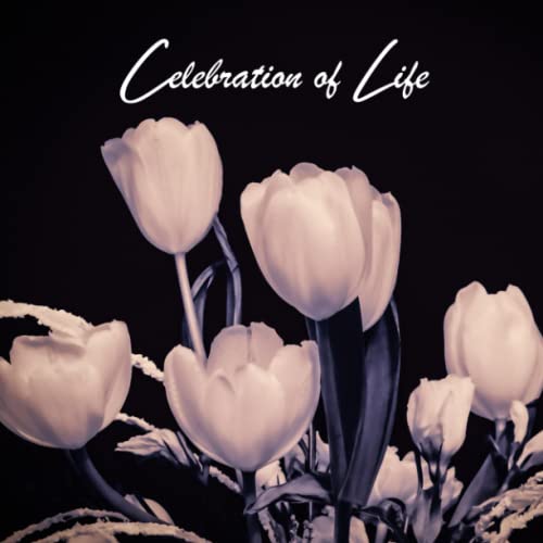 Funeral Guest Books Celebration Of Life: White Tulips Memorial Funeral Guest Book