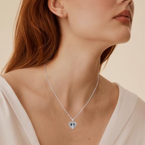 Heart Photo Locket Necklace Sterling Silver for Women | Dragonfly, Butterfly, Turtle, Dog Paw and Mother Daughter Styles, Jewelry Gifts for Mom Christmas Birthday Anniversary. - style: 6-Mother Daughter